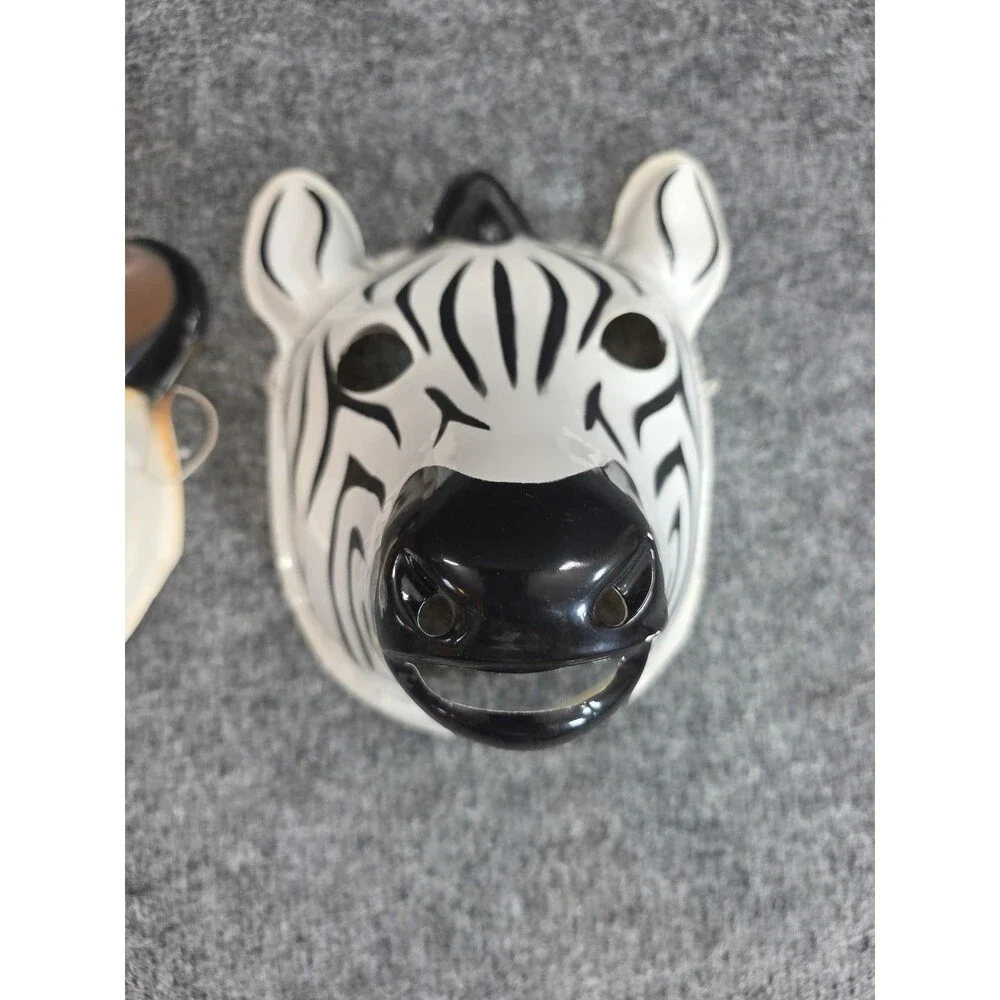 Vtg Mask Head Halloween K&M International Giraffe Zebra Tiger Vintage 94 Plastic